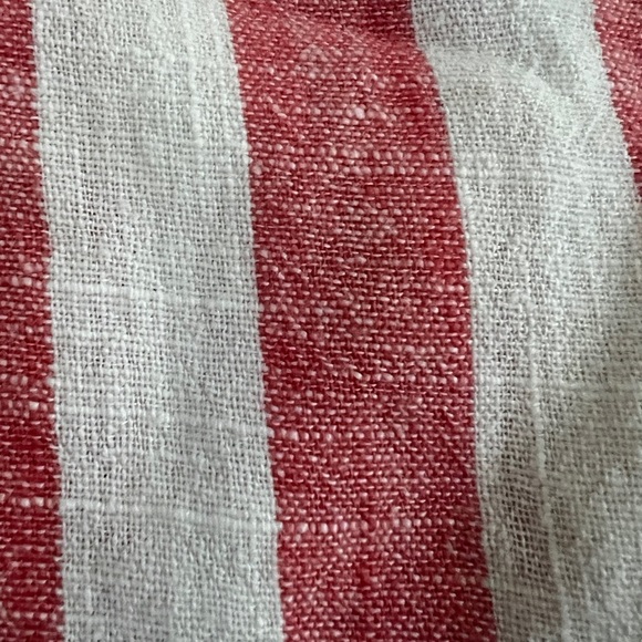 Soft Sureoundings striped cold shoulder linen blend top size M - Picture 2 of 6